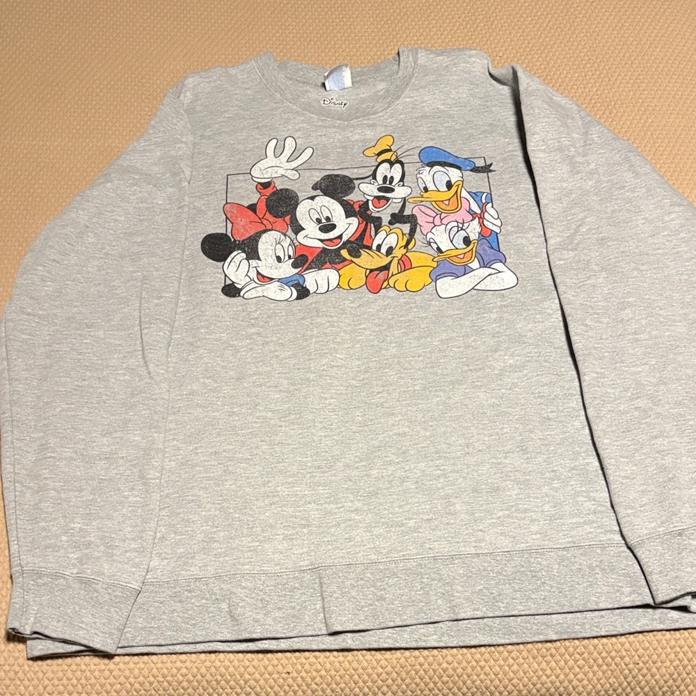 Disney Gray Sweatshirt with Mickey and Friends
